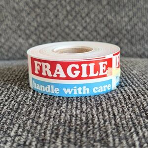 GIVEAWAY 300 SMALL (3in x 1in) Fragile Handle With Care  Shipping sticker labels